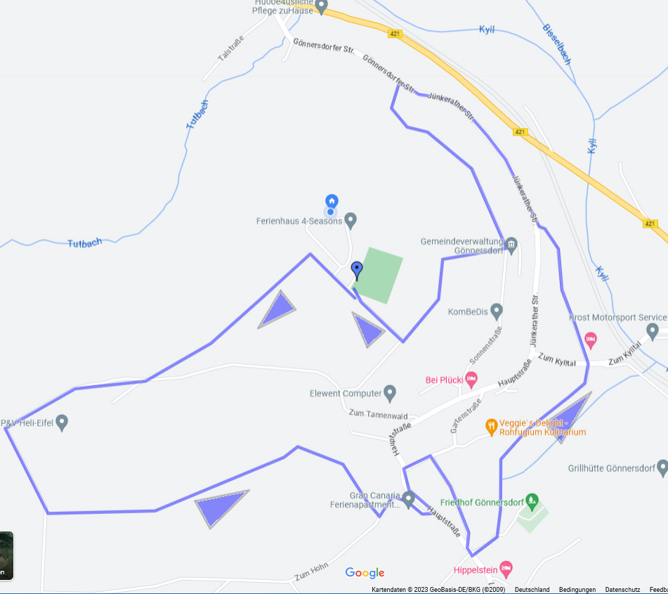 Karte Wanderweg Gönnerdorf blau