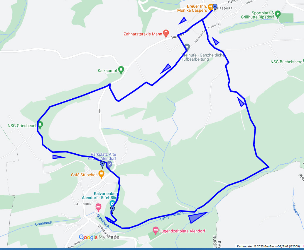 Karte Ripsdorf, Wanderung Kalvarienberg und Lampertstal