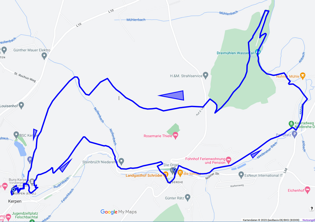 Kerpen, Wanderung Eifelsteig und Wasserfall Dreimühlen