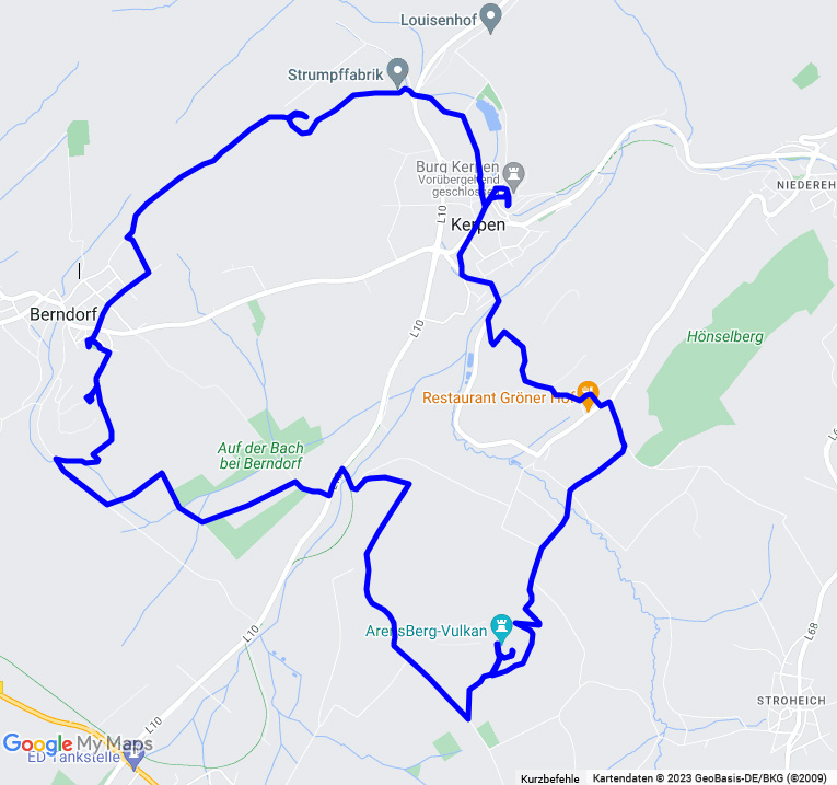 Kerpen, Wanderung zum Weinberg, zur Wehrkirche in Berndorf und zum Vulkan Arensberg